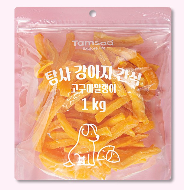 탐사 강아지 고구마말랭이 간식, 1kg, 1개, 고구마