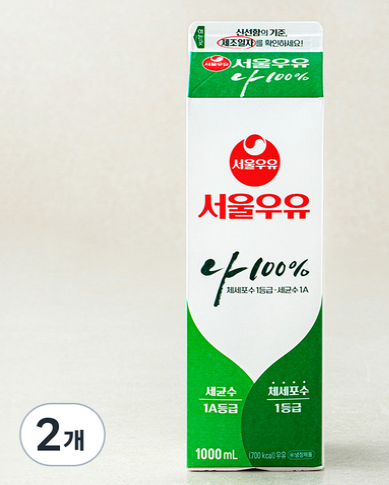 서울우유 나 100% 우유, 1L, 2개